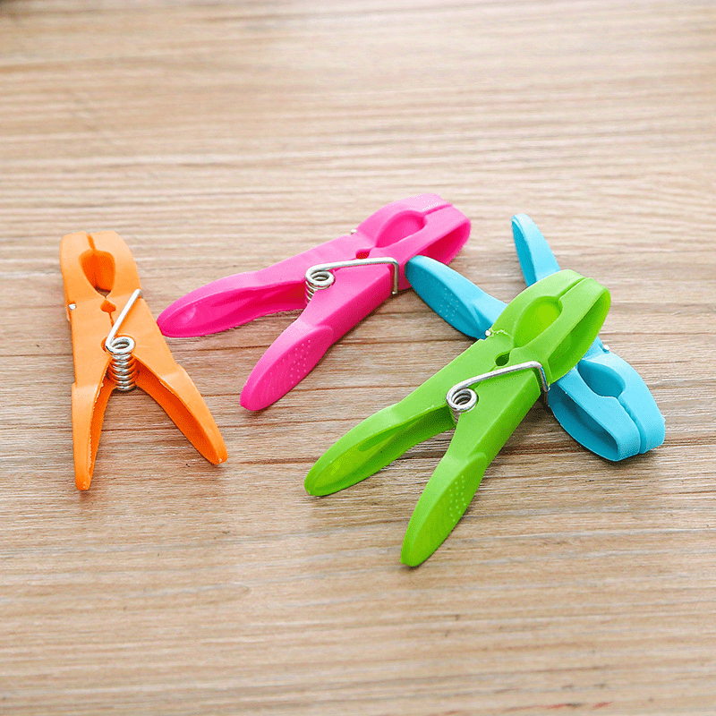 Juego de 24 pinzas de ropa de plástico para colgar toallas, calcetines y sábanas