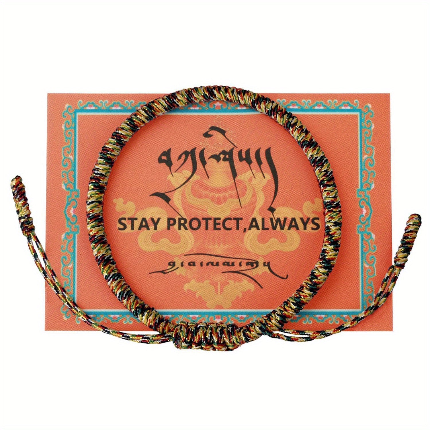 Unisex Tibetan Monk Dorje Knot Bracelet Adjustable Red String Spiritual Talisman Jewelry