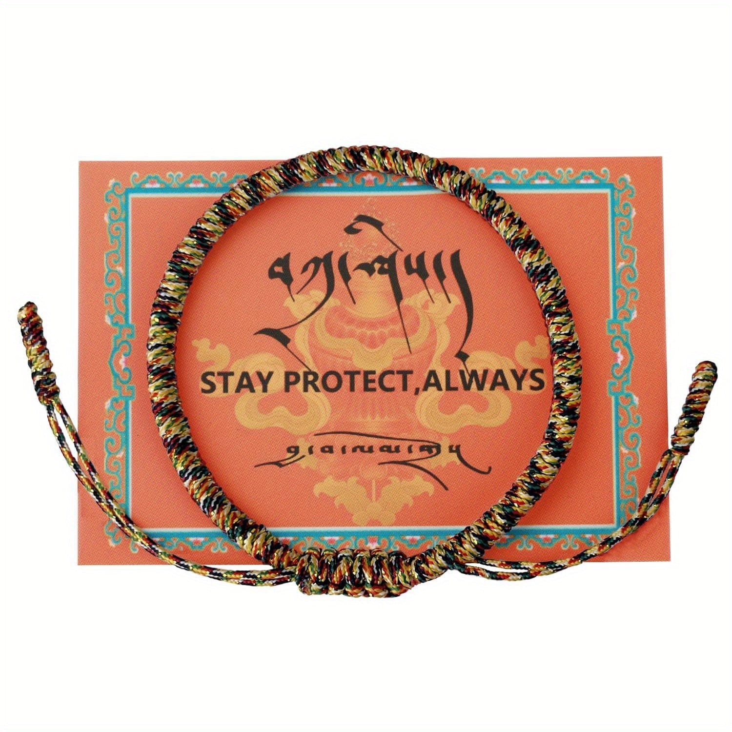 Unisex Tibetan Monk Dorje Knot Bracelet Adjustable Red String Spiritual Talisman Jewelry