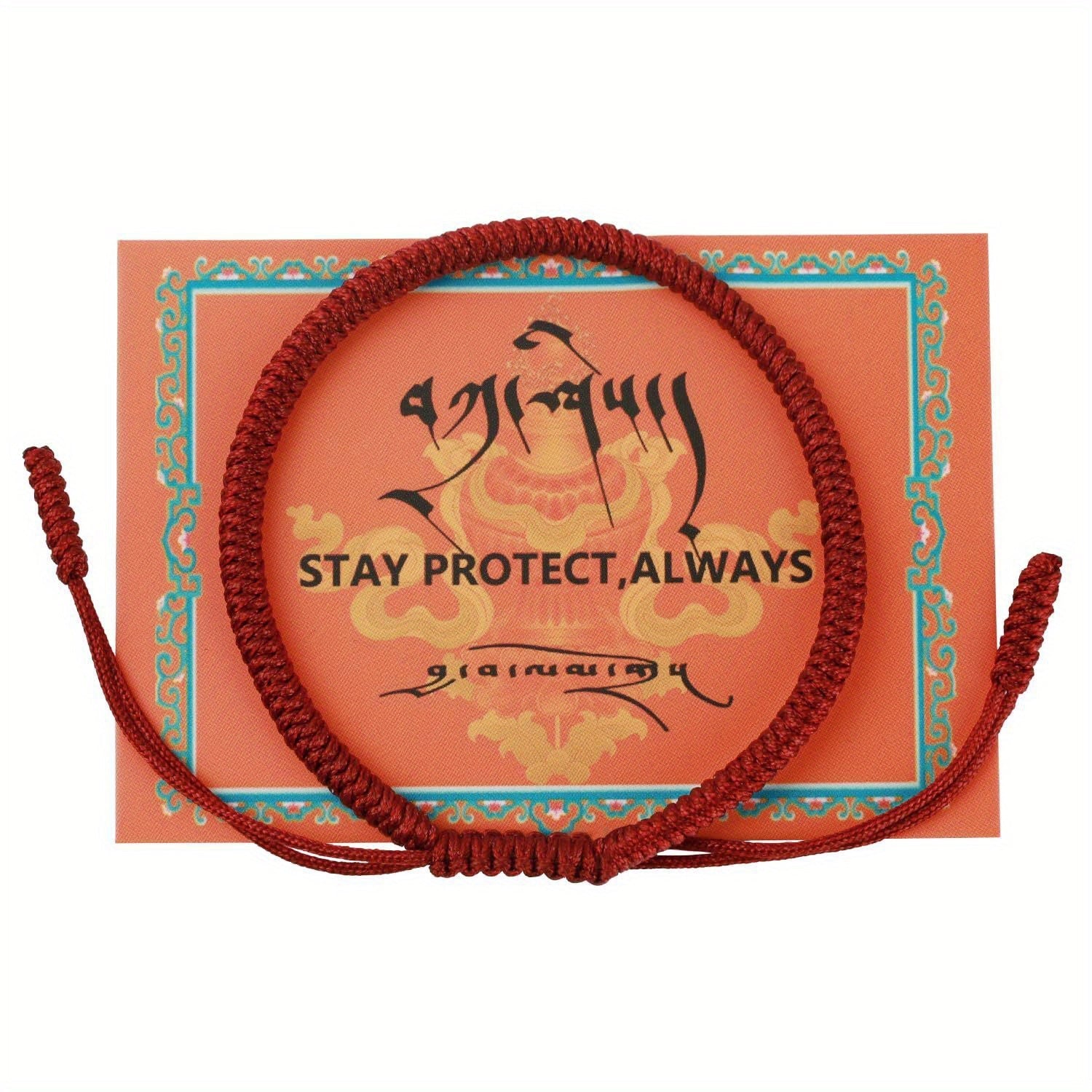 Unisex Tibetan Monk Dorje Knot Bracelet Adjustable Red String Spiritual Talisman Jewelry