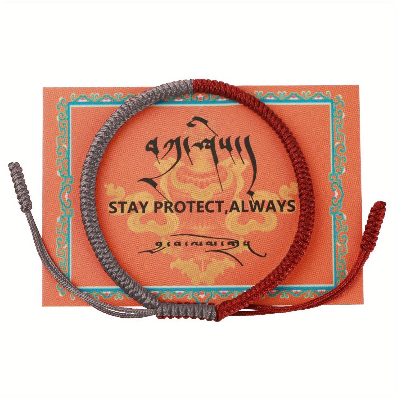 Unisex Tibetan Monk Dorje Knot Bracelet Adjustable Red String Spiritual Talisman Jewelry