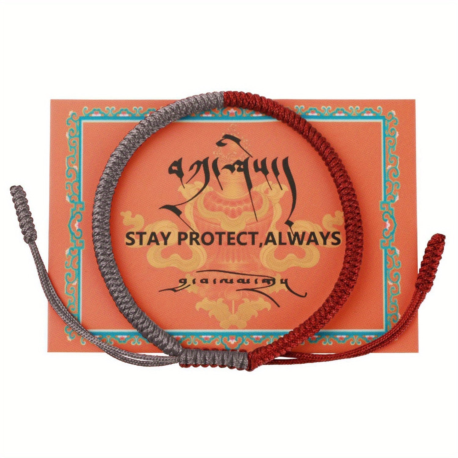 Unisex Tibetan Monk Dorje Knot Bracelet Adjustable Red String Spiritual Talisman Jewelry