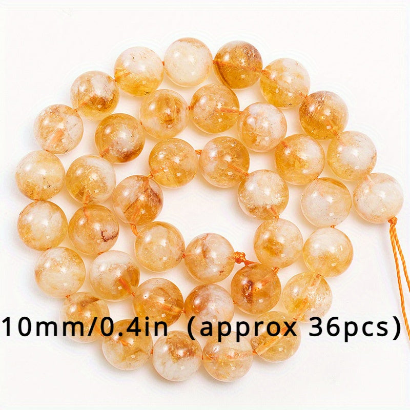 Cuentas de citrino natural, piedras de separación redondas para hacer joyería, paquete de 6/8/10 mm