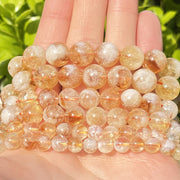 Cuentas de citrino natural, piedras de separación redondas para hacer joyería, paquete de 6/8/10 mm