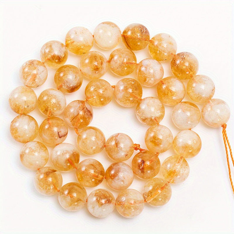 Натуральные цитриновые бусины-распорки круглой формы для изготовления украшений, упаковка 6/8/10 мм