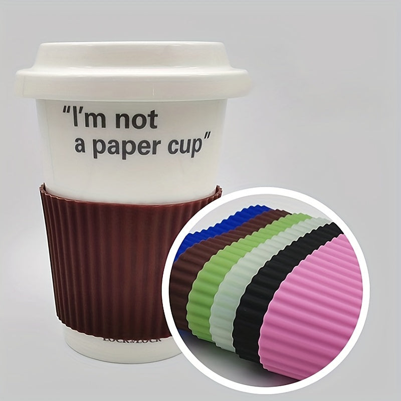 Silicone Coffee Cup Sleeve Non-Slip Heat Insulation Reusable Random Color