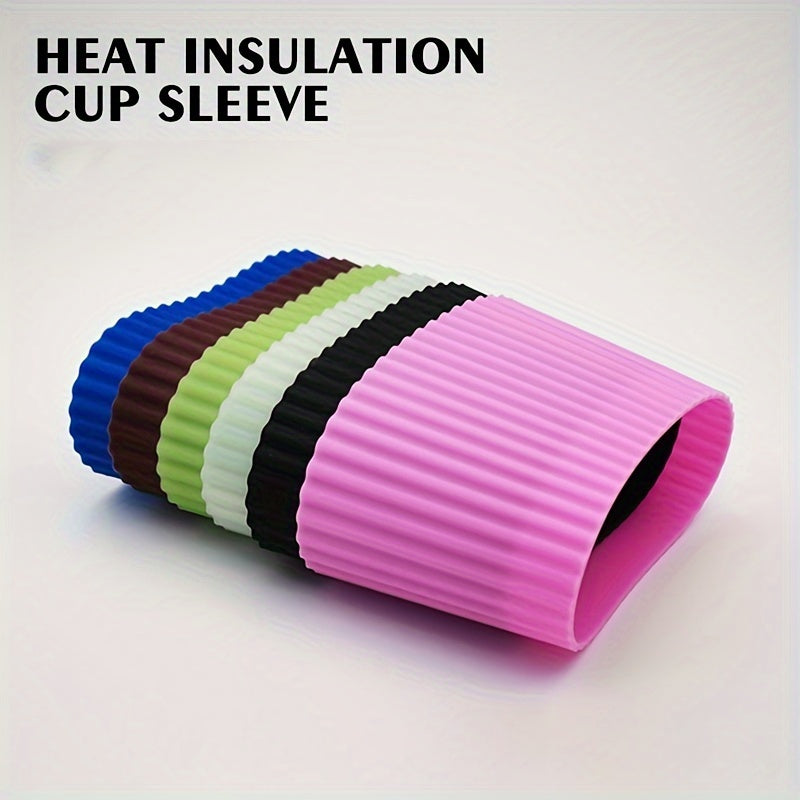 Silicone Coffee Cup Sleeve Non-Slip Heat Insulation Reusable Random Color