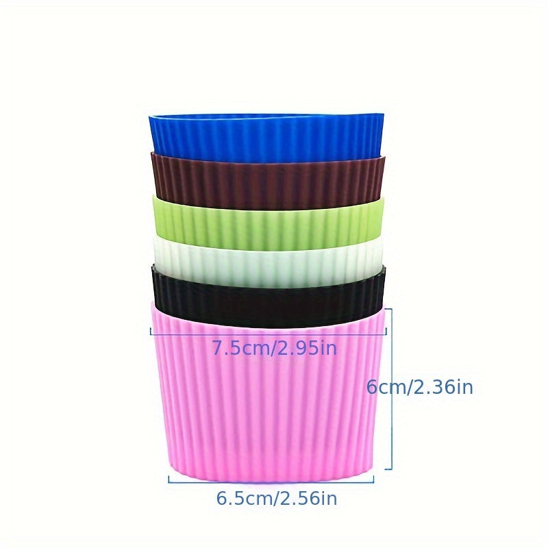Silicone Coffee Cup Sleeve Non-Slip Heat Insulation Reusable Random Color