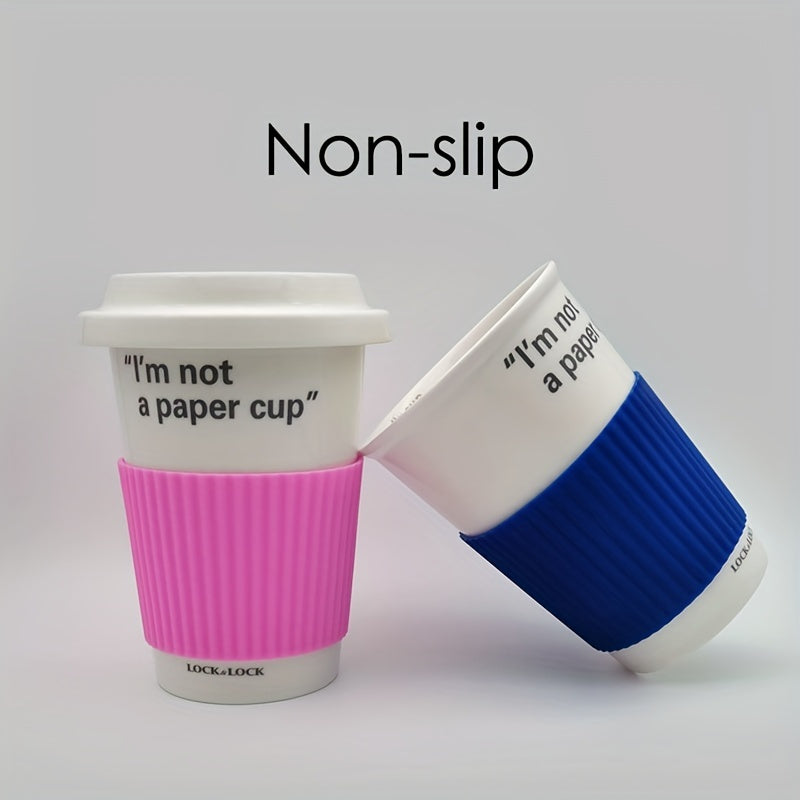Silicone Coffee Cup Sleeve Non-Slip Heat Insulation Reusable Random Color