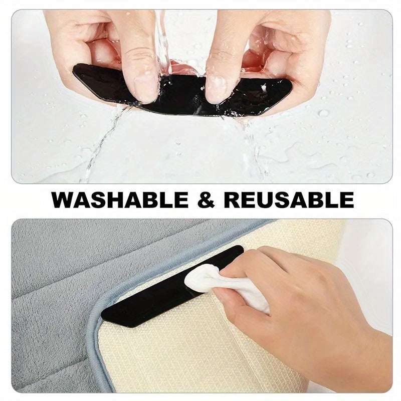 Non-Slip Rug Grippers Pack of 16 Black Plastic Carpet Holders for Indoor Use