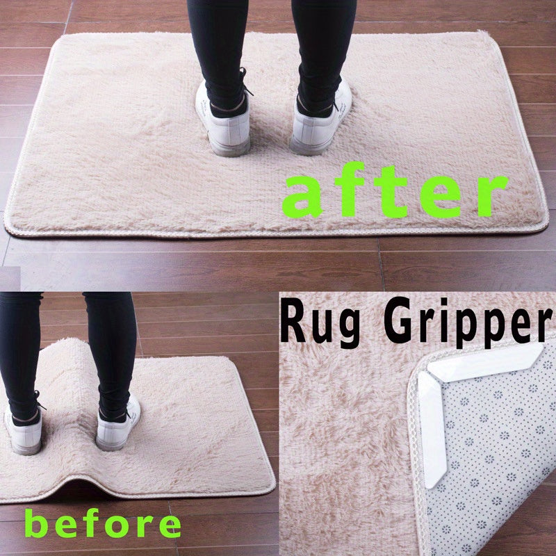 Non-Slip Rug Grippers Pack of 16 Black Plastic Carpet Holders for Indoor Use