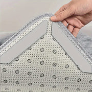 Non-Slip Rug Grippers Pack of 16 Black Plastic Carpet Holders for Indoor Use