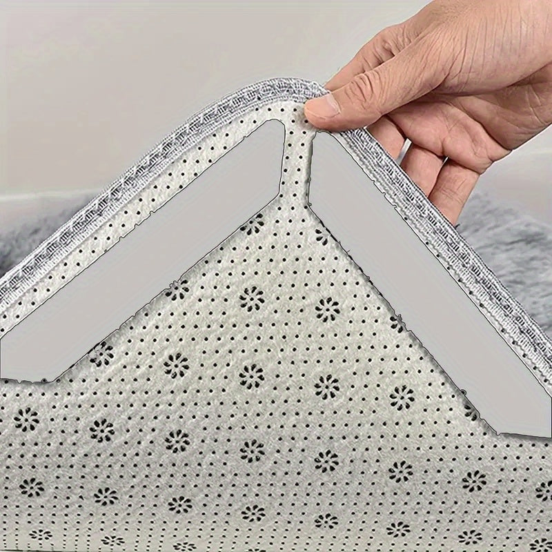 Non-Slip Rug Grippers Pack of 16 Black Plastic Carpet Holders for Indoor Use