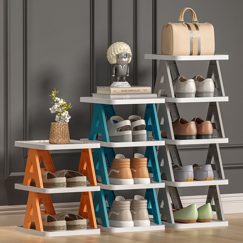 Organizador de almacenamiento de zapatos de plástico de múltiples capas, independiente, para entrada, dormitorio, balcón