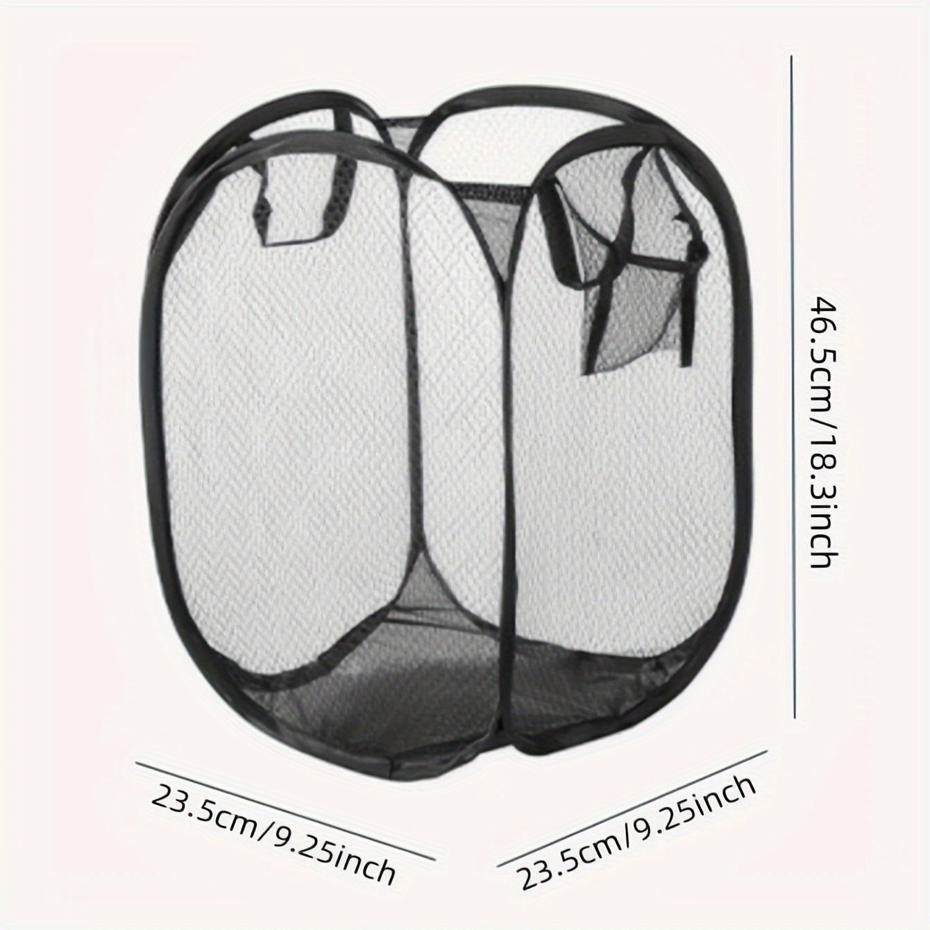 Портативная сетчатая корзина для белья - 1 шт., складное хранилище для грязной одежды, с ручками для удобной переноски. Идеально подходит для спален, студенческих общежитий или путешествий.