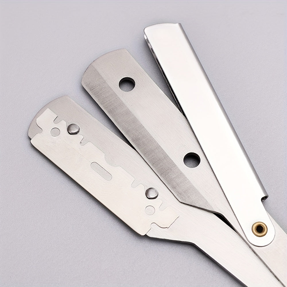 Унисекс лезвия из нержавеющей стали для складного ножа для бритья и удаления волос, 100 шт