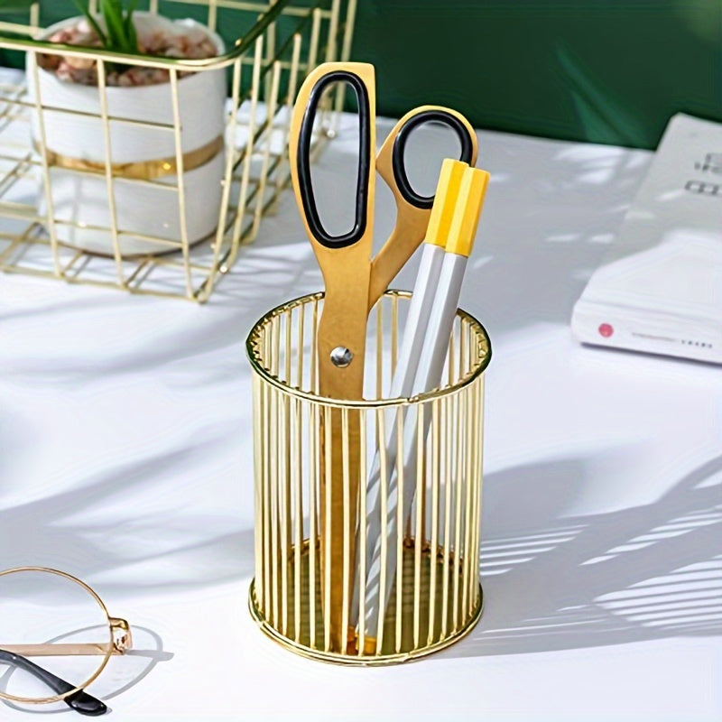 Metal Makeup Brush Holder Pen and Pencil Cup Organizer Durable Stylish Storage