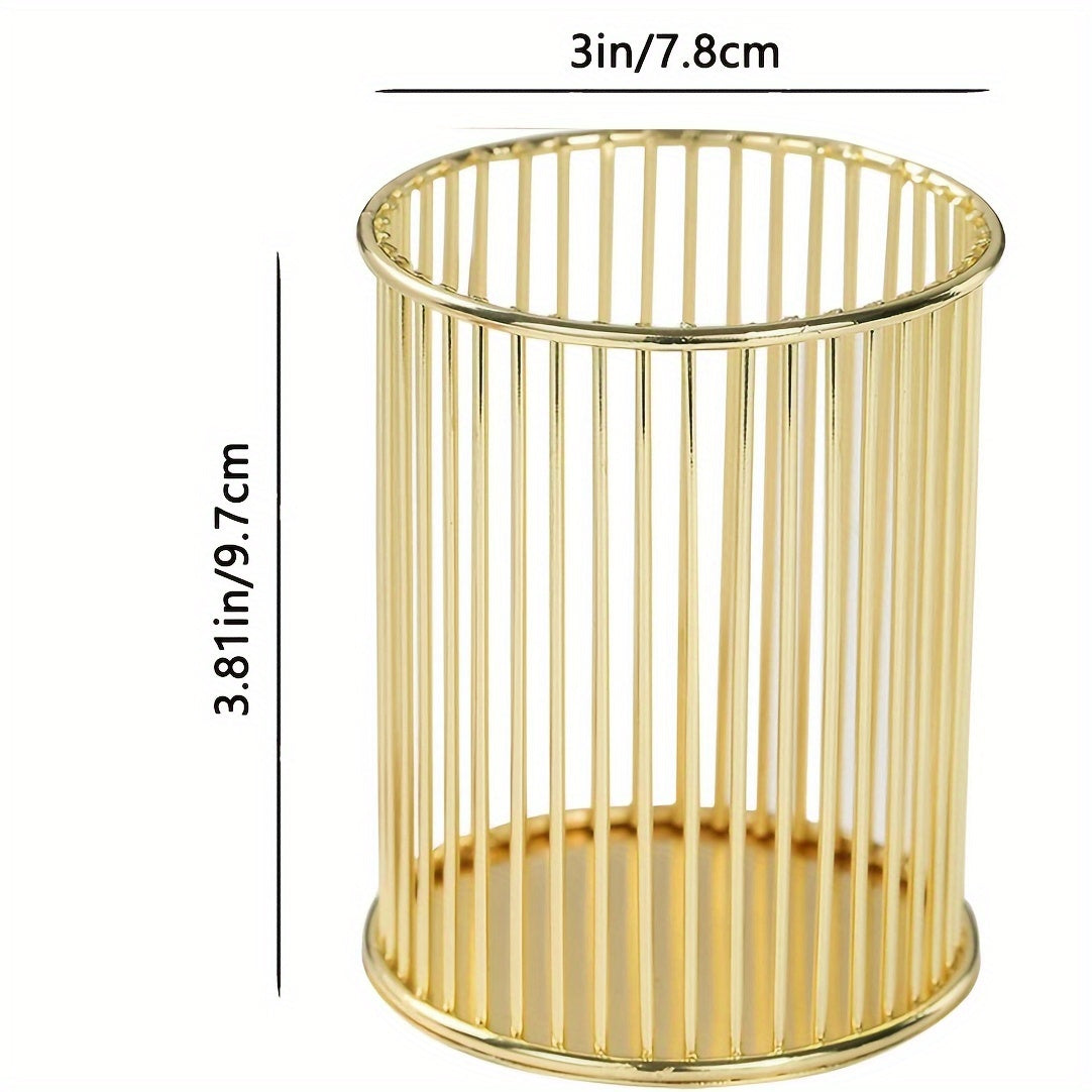 Metal Makeup Brush Holder Pen and Pencil Cup Organizer Durable Stylish Storage