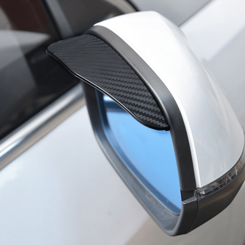 2pcs PVC Carbon Fiber Rearview Mirror Rain Guards Universal Sun Visor Shade