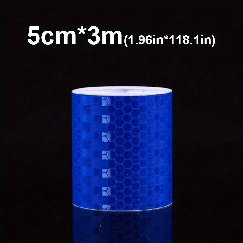 Cinta reflectante de seguridad con tira, película fluorescente de advertencia para bicicletas y coches