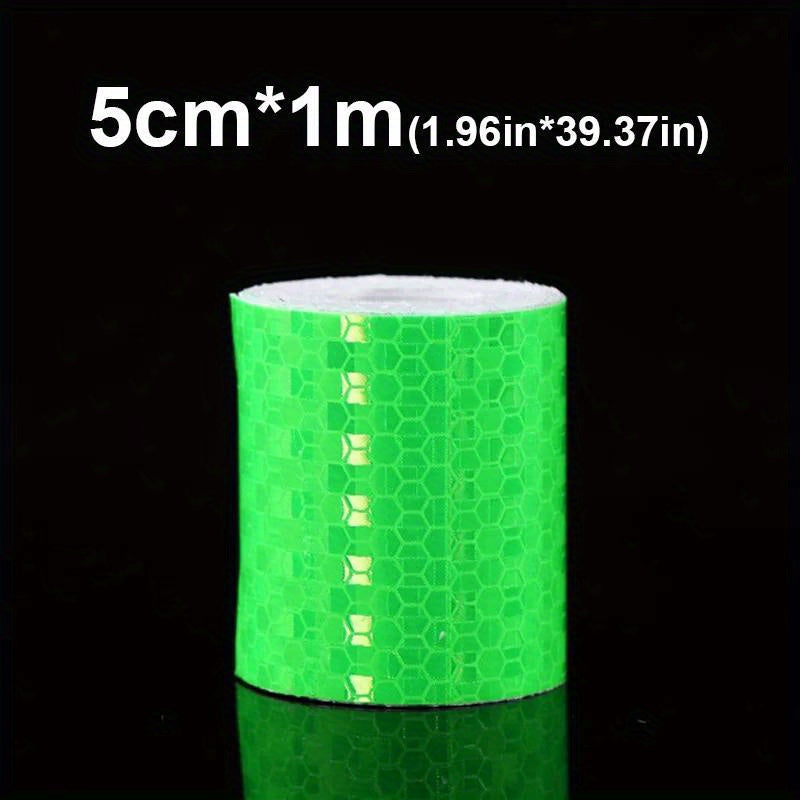 Cinta reflectante de seguridad con tira, película fluorescente de advertencia para bicicletas y coches