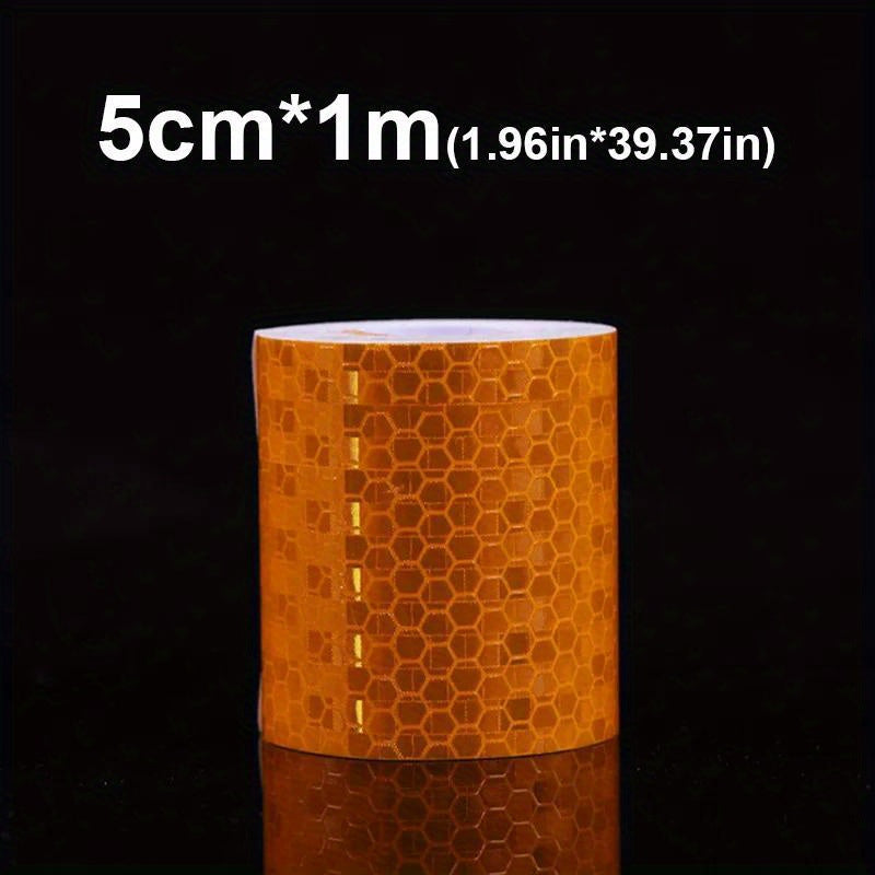 Cinta reflectante de seguridad con tira, película fluorescente de advertencia para bicicletas y coches