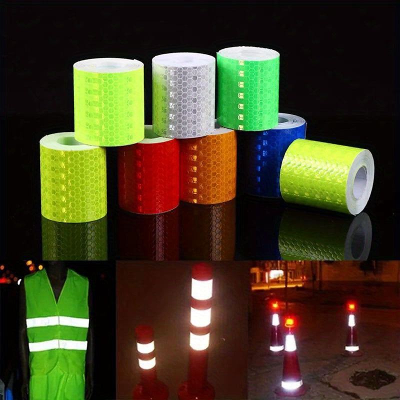 Velosipedlar, avtomobillar uchun reflektiv xavfsizlik lentasi chiziqli fluorescent ogohlantirish filmi