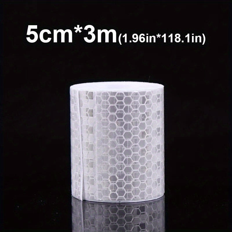 Cinta reflectante de seguridad con tira, película fluorescente de advertencia para bicicletas y coches