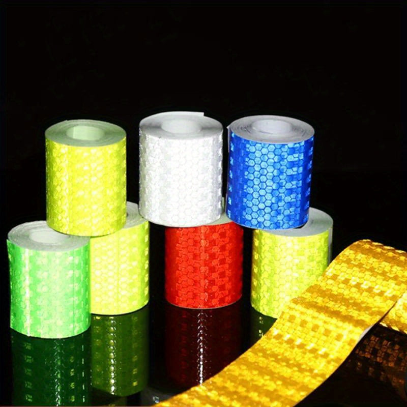 Velosipedlar, avtomobillar uchun reflektiv xavfsizlik lentasi chiziqli fluorescent ogohlantirish filmi