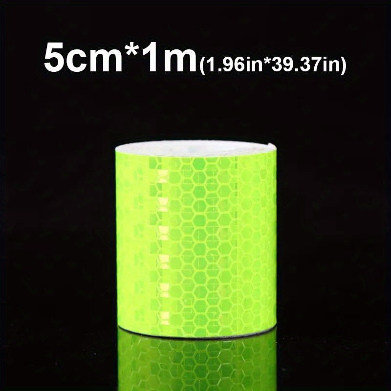 Cinta reflectante de seguridad con tira, película fluorescente de advertencia para bicicletas y coches