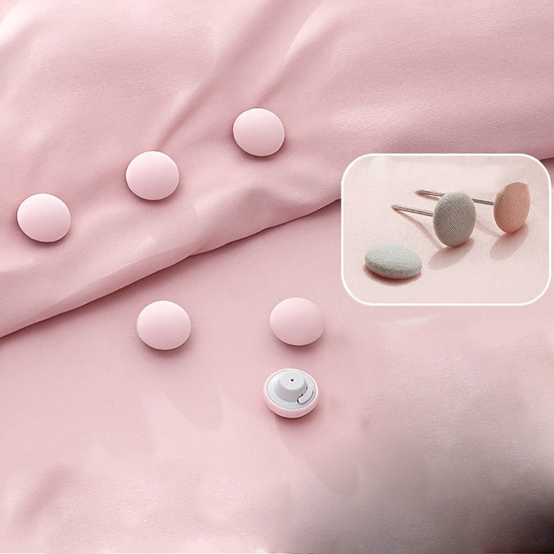 Set of 10 Mushroom-Shaped Bedding Fasteners with Non-Slip Grip for Duvet and Sheet Securing