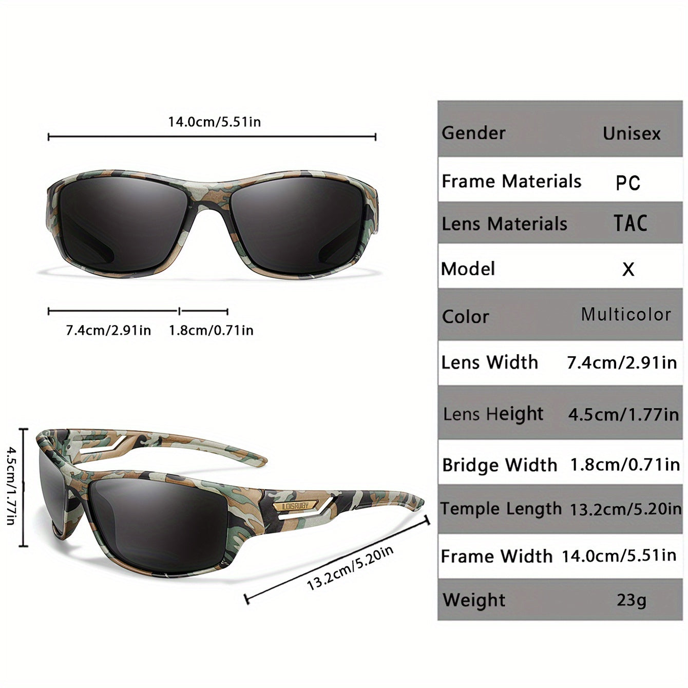 Set of 3 Camo Military Style Polarized Men's Sports Glasses for Cycling Running Fishing Driving