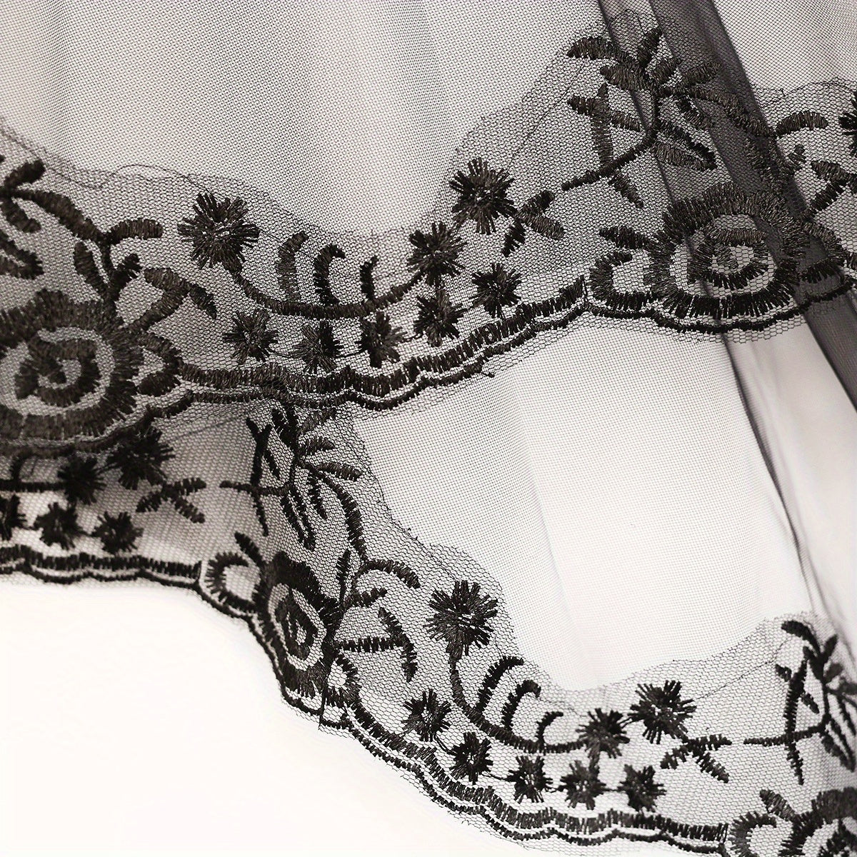 Черное кружевное вуаль для невест и женщин-косплееров, стильная головная повязка из полиэстера