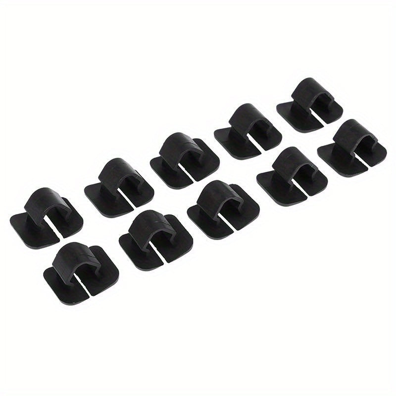 10pcs Black Plastic Car Hood Soundproofing Clips Durable Fasteners for Insulation