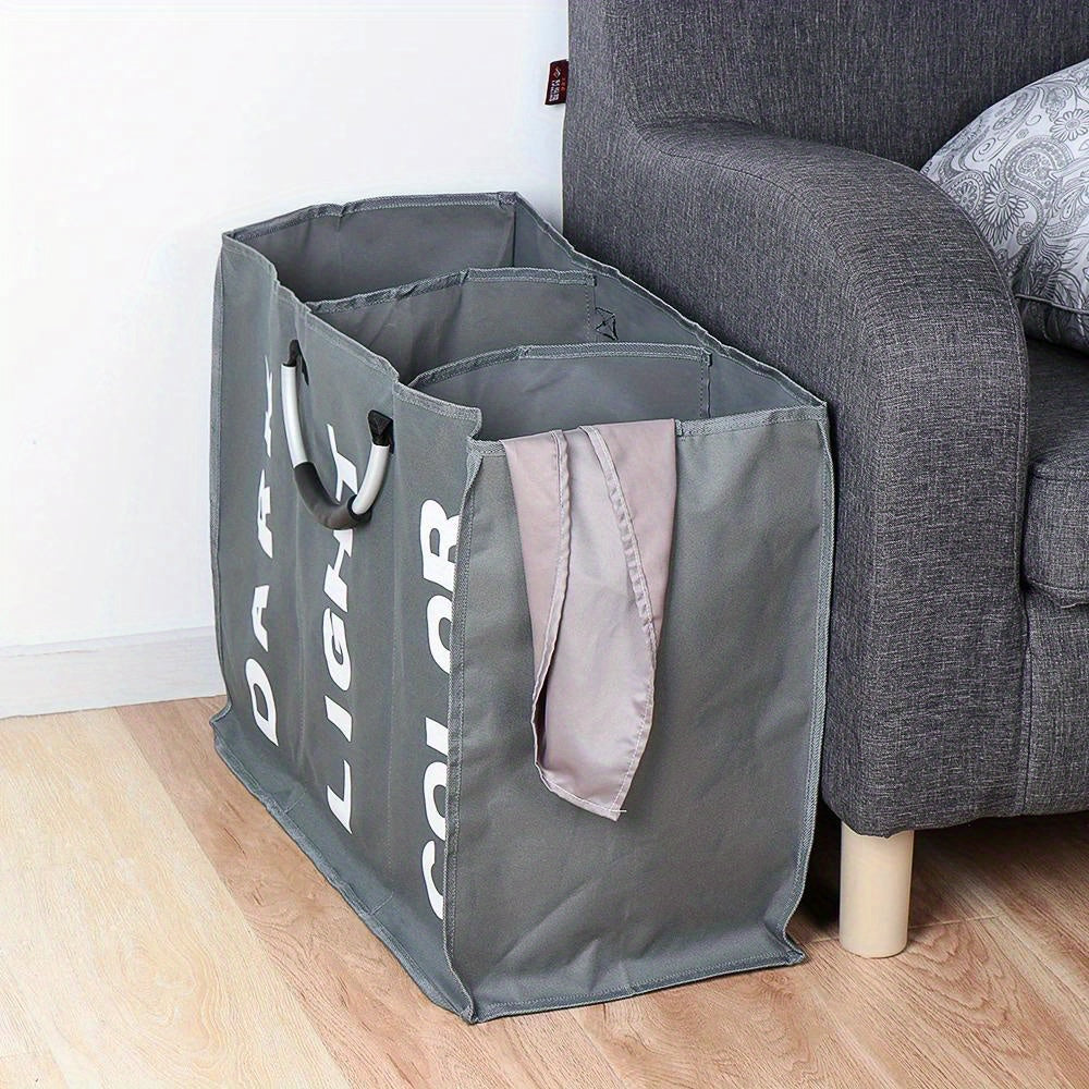 Foldable Laundry Hamper with Aluminum Handles Oxford Cloth Space-Saving Storage for Dirty Clothes