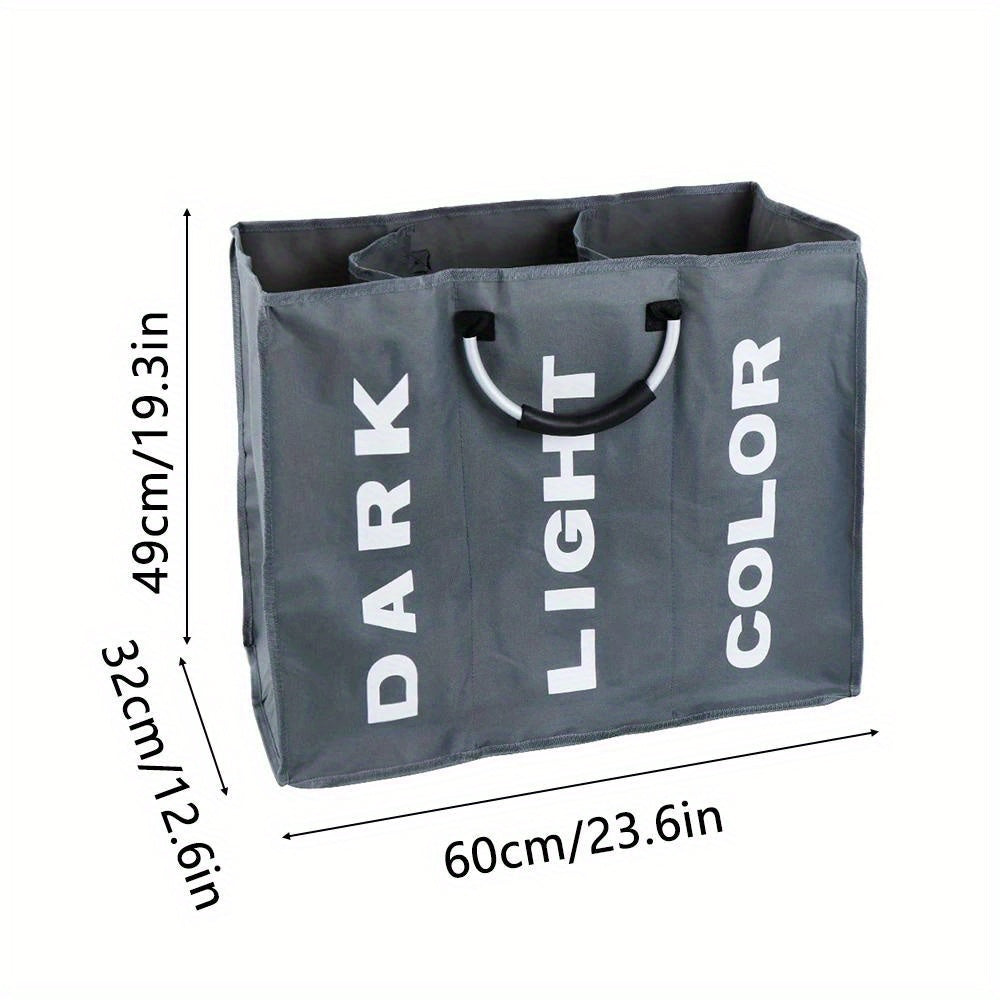 Foldable Laundry Hamper with Aluminum Handles Oxford Cloth Space-Saving Storage for Dirty Clothes