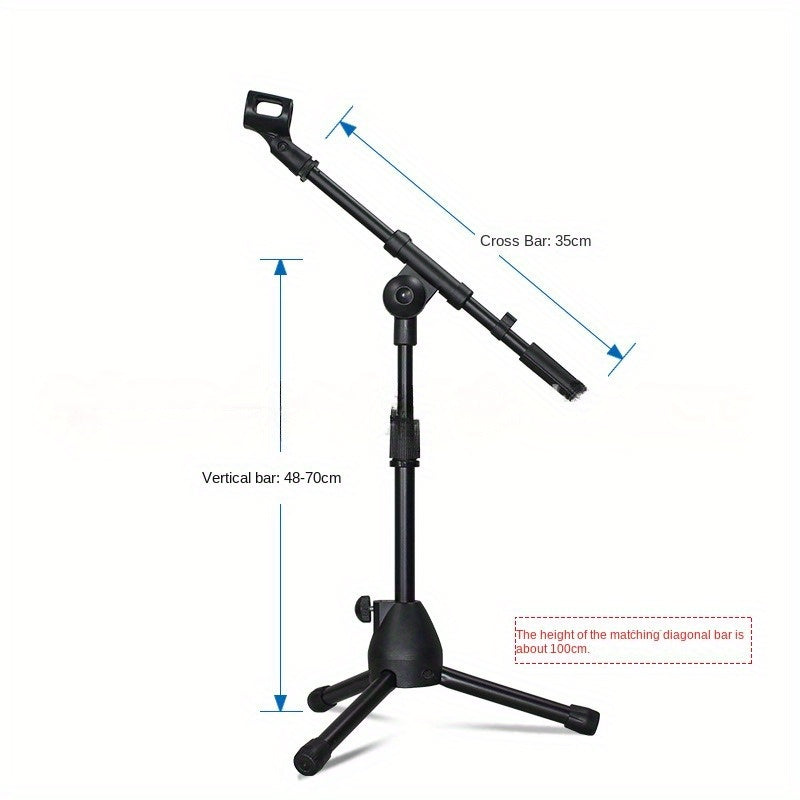 Durable Metal Microphone Stand for Guitar Erhu Drum Black