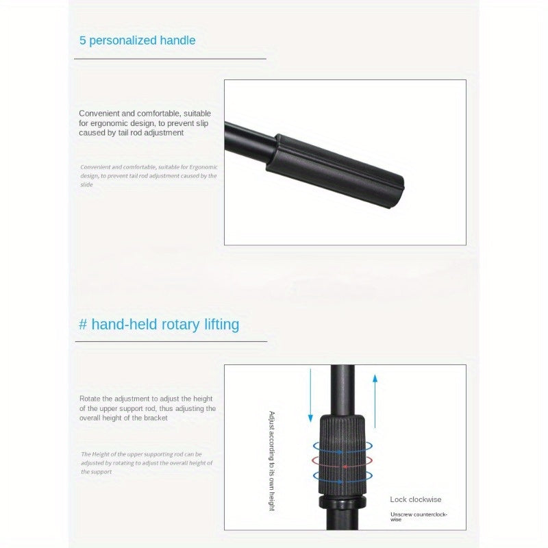 Durable Metal Microphone Stand for Guitar Erhu Drum Black