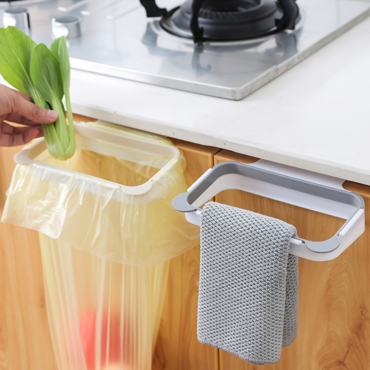 Zamonaviy Plastik Axlat Qoplari Uskunasi: Axlat Qoplarini Shkaf Eshiklarida Tashkil Qiling - Joyni Tejaydigan Dizayn, 18.29sm x 11.94sm - Oshxona va Hammom uchun Mukammal, Kichik Joylar uchun Qisqa Axlat Qutisi