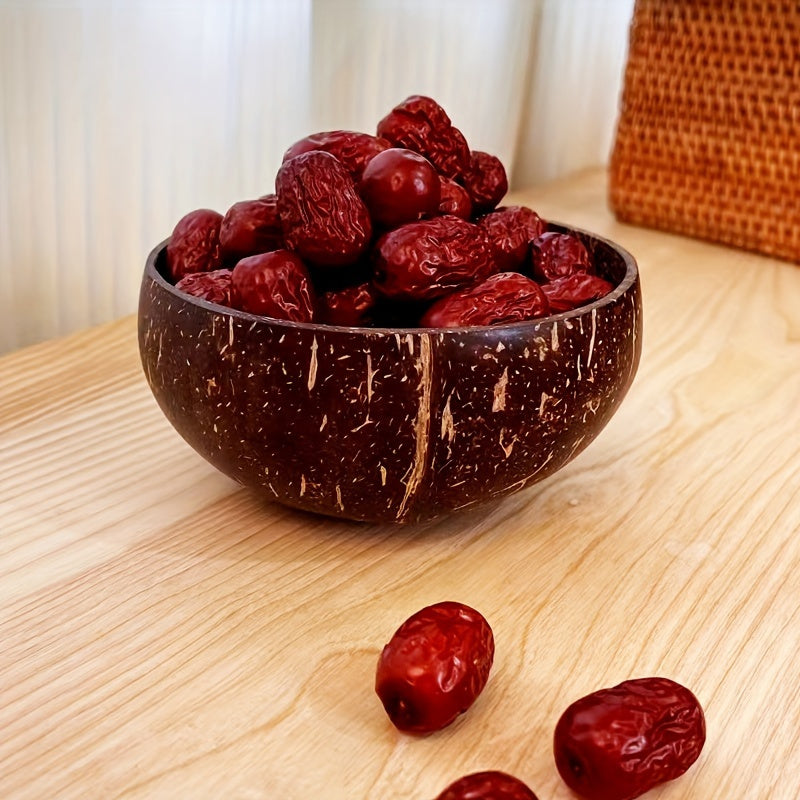 Coconut Shell Serving Bowl for Salads Fruits and Desserts Kitchen Restaurant
