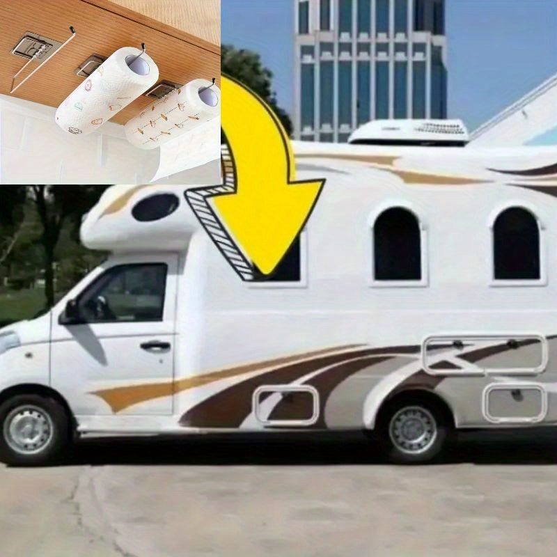 Stainless Steel Bathroom Kitchen Towel Hook Rack No Drilling