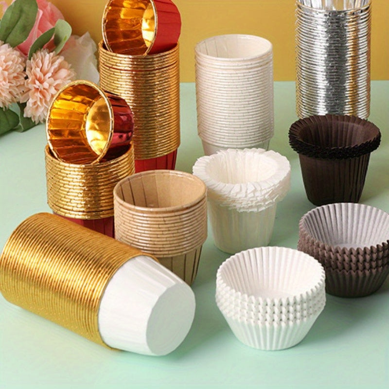 50 Rolled Muffin Cupcake Liners for Baking, Curl Design, Perfect for Cupcakes