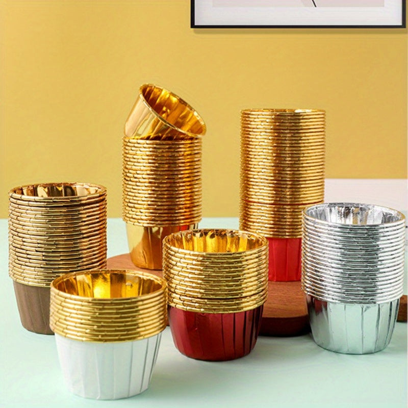 50 Rolled Muffin Cupcake Liners for Baking, Curl Design, Perfect for Cupcakes