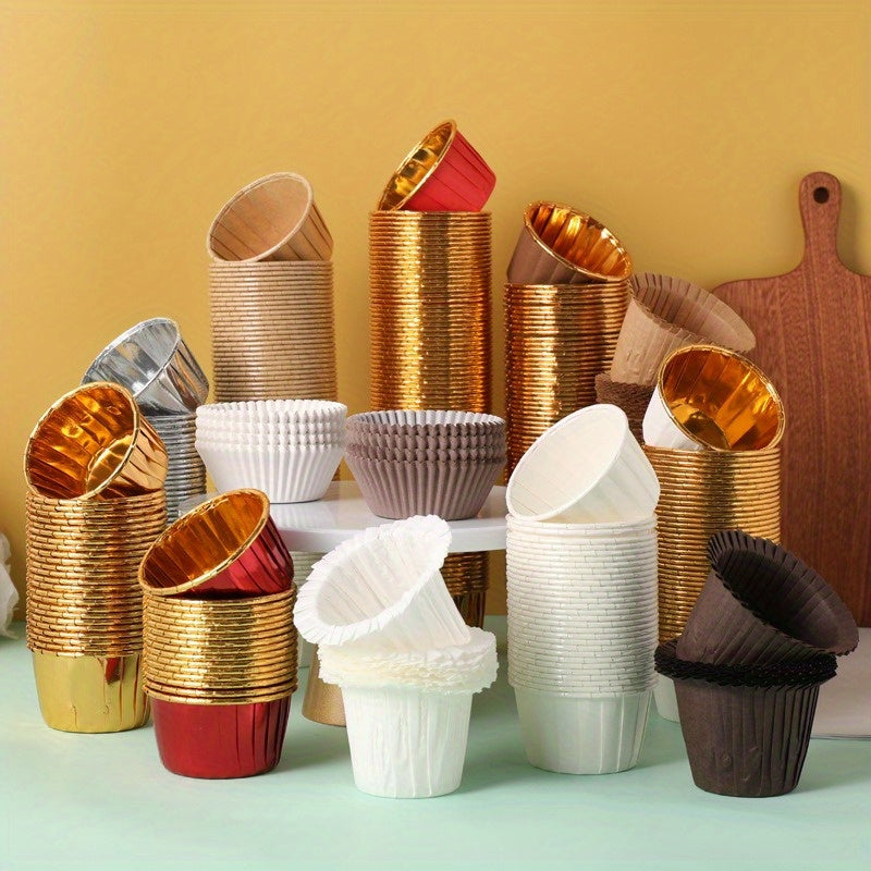 50 Rolled Muffin Cupcake Liners for Baking, Curl Design, Perfect for Cupcakes