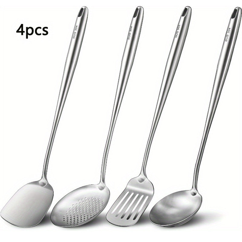 Stainless Steel Kitchen Utensil Set with Ladle Wok Spatula Fish Spatula
