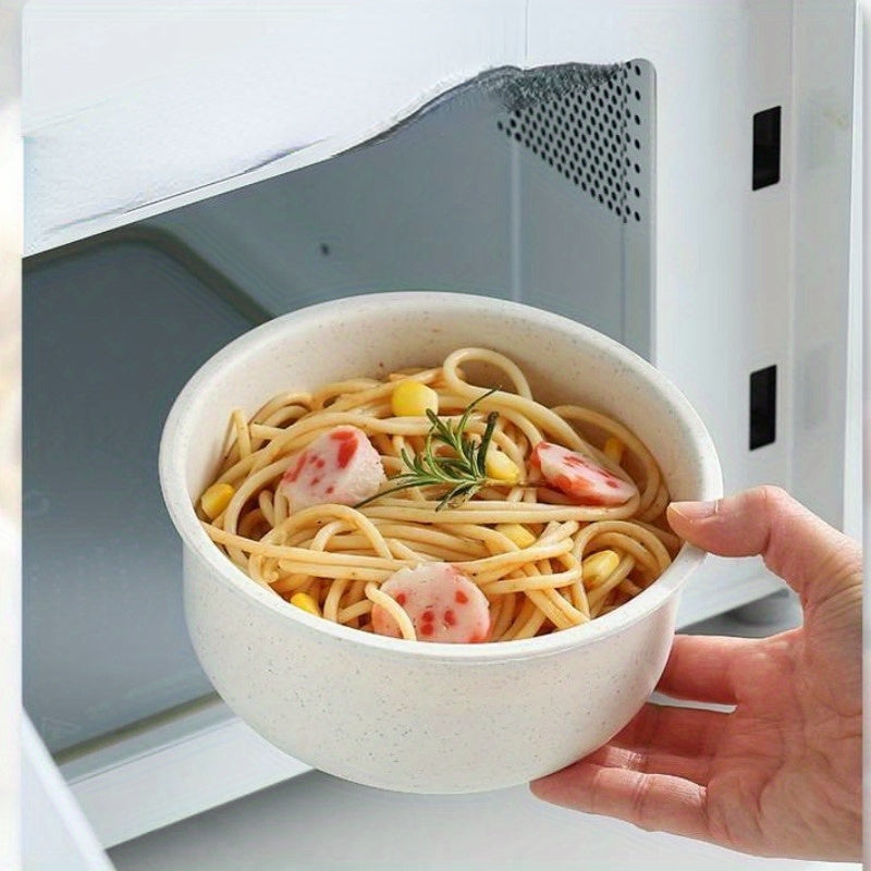 Bolalar uchun tushlik va atıştırmalıklar uchun 3 ta mikroto'lqinli pechda ishlatish mumkin bo'lgan bug'doy somonidan yasalgan idish.