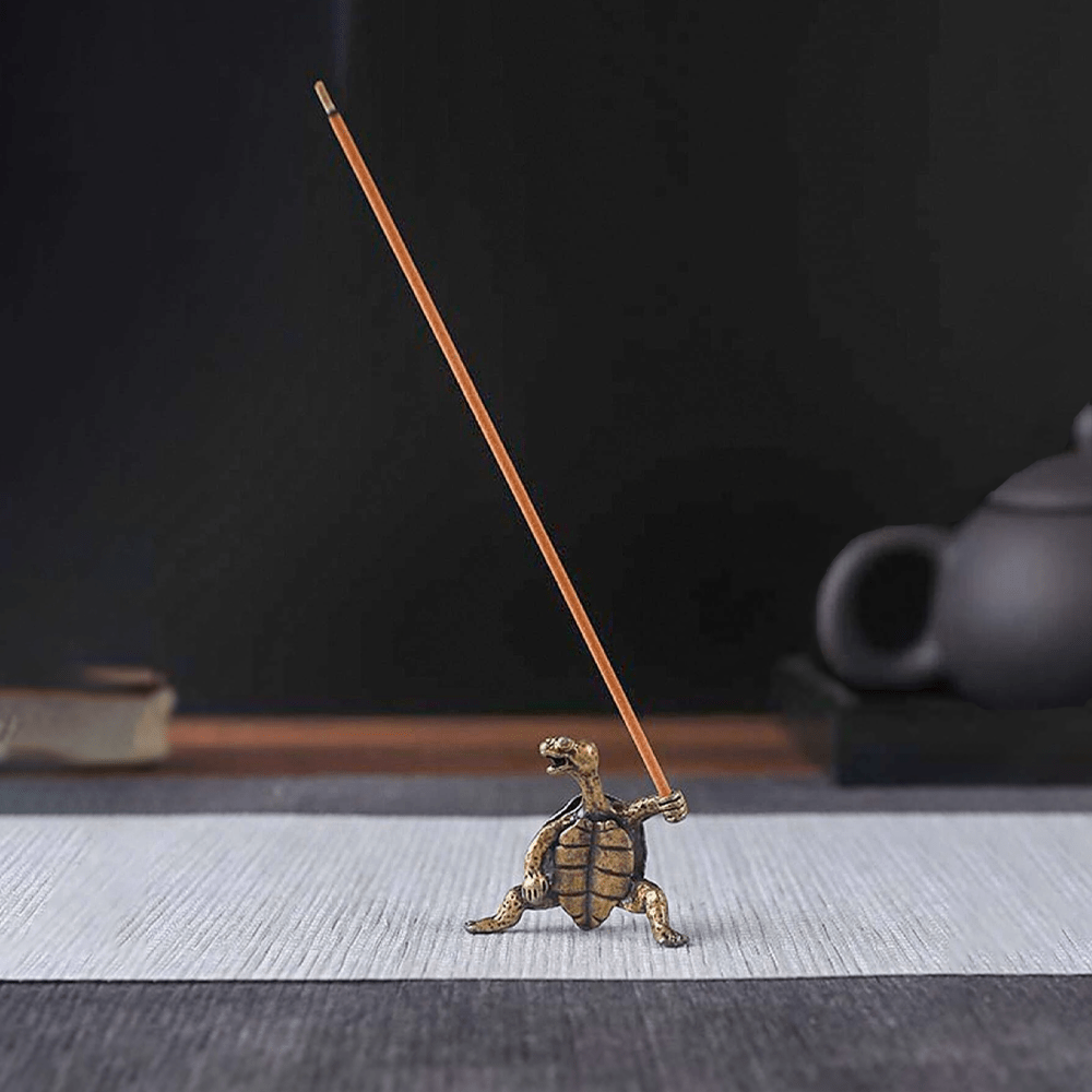 Copper Alloy Turtle Incense Holder for Indoor Outdoor Use Decorative Figurine