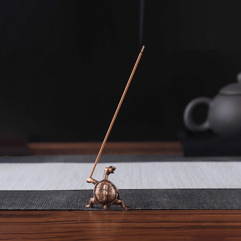 Copper Alloy Turtle Incense Holder for Indoor Outdoor Use Decorative Figurine