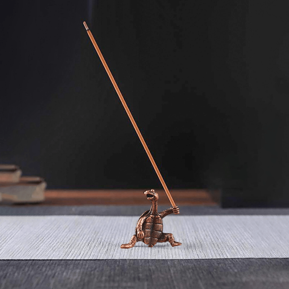Copper Alloy Turtle Incense Holder for Indoor Outdoor Use Decorative Figurine