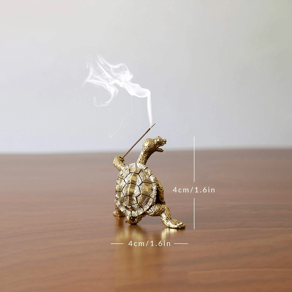 Copper Alloy Turtle Incense Holder for Indoor Outdoor Use Decorative Figurine